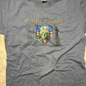 Anvil Men's Blue and Grey T-shirt